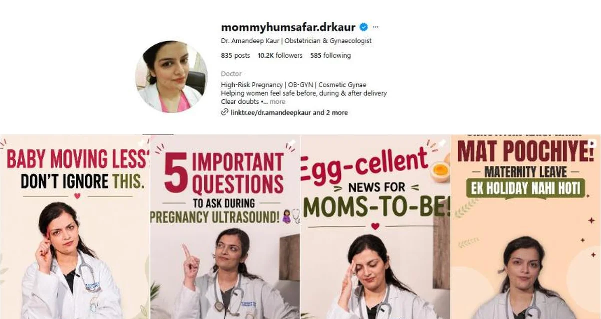 Instagram profile of @mommyhumsafar.drkaur