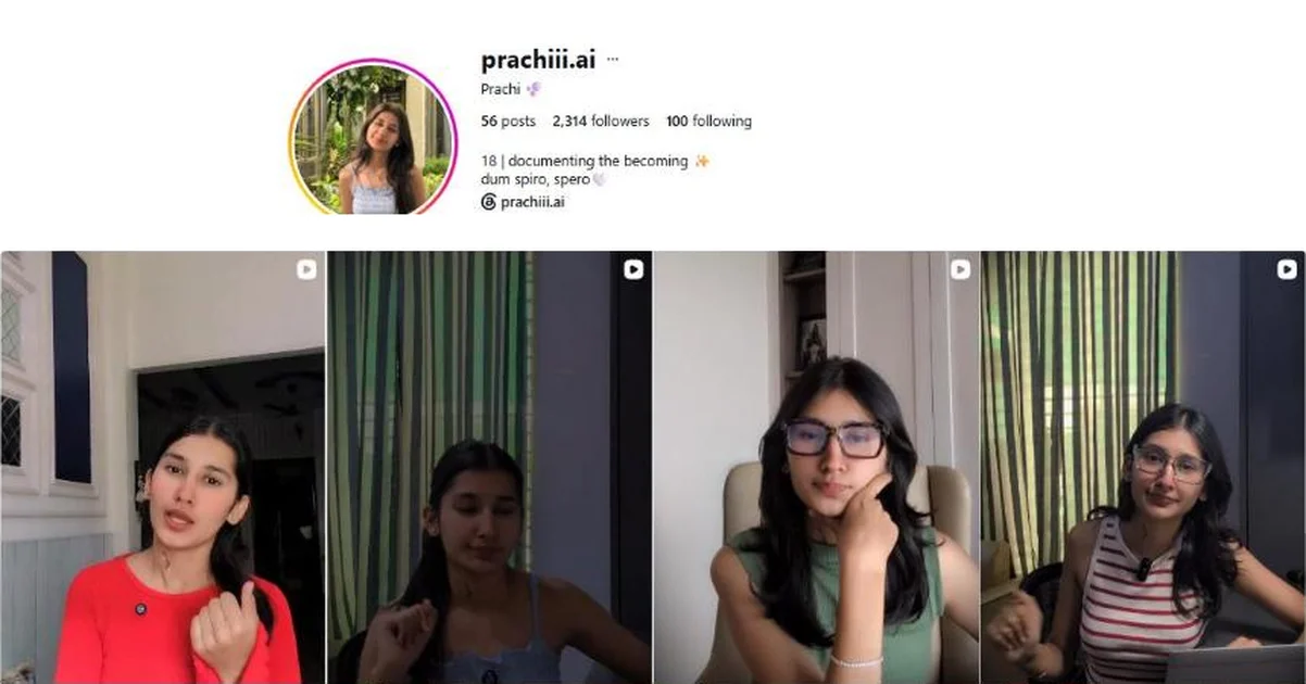 Instagram profile of @prachiii.ai